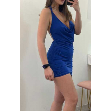 Vestitino In Lycra Deappeggiato Sui Lati Scollo Sulla Schiena E 