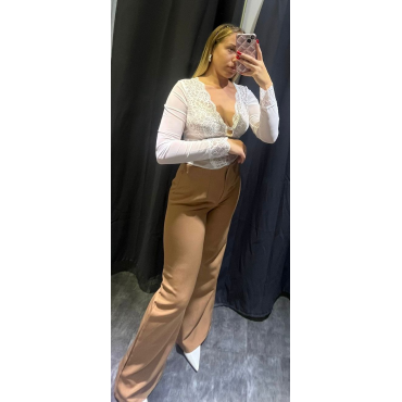 Pantalone Classico A Palazzo Con Pences 