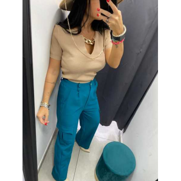Pantalone Classico A Palazzo Modello Cargo