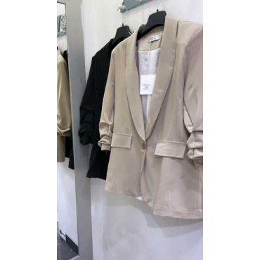 Giacca Oversize A Riga Di Gesso 