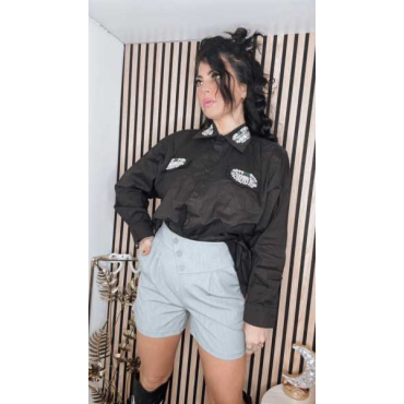 Camicia Classica Con Applicazioni Gioiello 