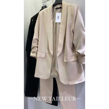 Tailleur Giacca Blazer E Pantalone Vita Alta