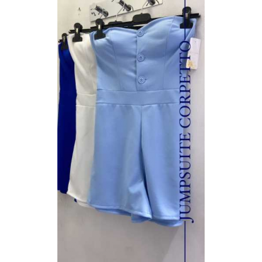 Tutina A Pantaloncino In Tessuto A Corpetto
