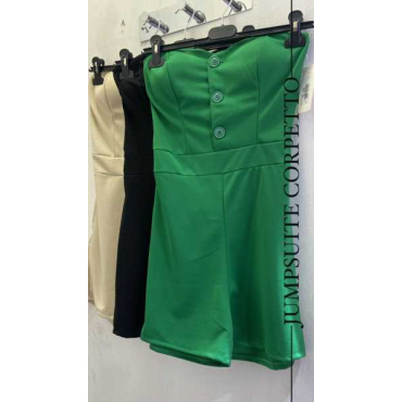 Tutina A Pantaloncino In Tessuto A Corpetto
