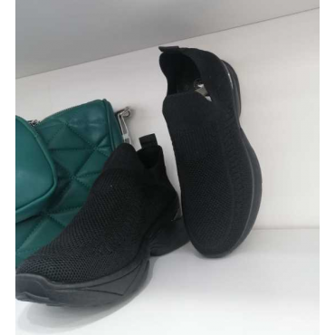 Sneakers In Tessuto Tecnico Elasticizzata Fondo Liscio Altezza 5