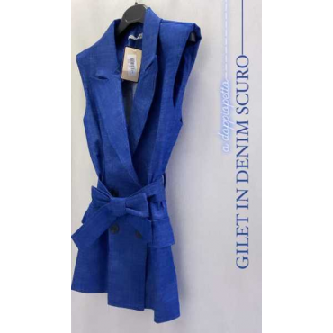 Smanicato Doppiopetto In Denim Scuro