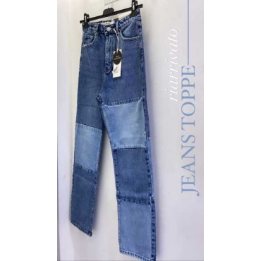 Jeans Blue Denim E Denim Chiaro A Toppe 