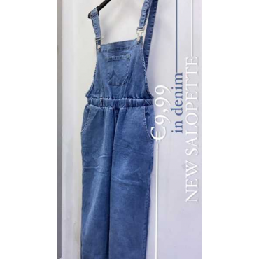 Salopette In Jeans Con Elastici