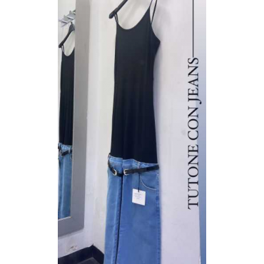 Tutone In Lycra Con Gambale In Jeans 
