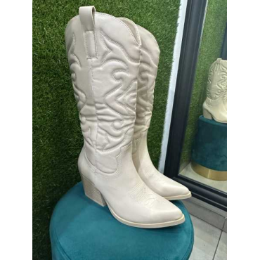 Stivali Camperos Beige Texani Ecopelle