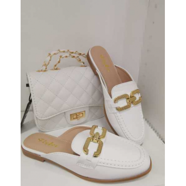 Mules Piatte In Ecopelle Tacco 1 Cm Punta Allungata Cucitura Sul