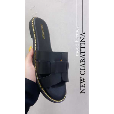 Ciabattina In Similpelle Fascia Larga 