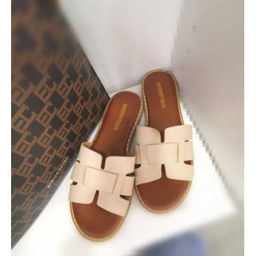 Scalzato In Ecopelle  Con Fascia Larga Intrecciata Soletta Platf