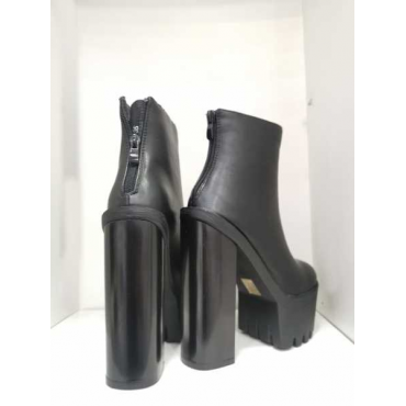 Trochetto Interamente In Pelle Fcon Tacco Quadrato Lucido 10 Cm 