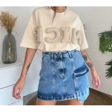 Minigonna Cargo In Denim