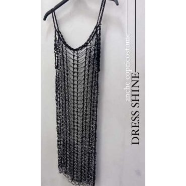 Minidress A Rete Larga Con Brillantini
