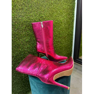 Stivaletto Laminato Trama Pitonata 