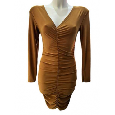 Dress Arricciato Collo A V