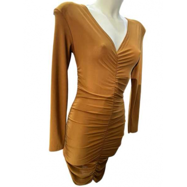 Dress Arricciato Collo A V