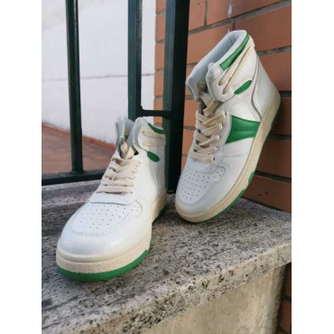 Sneakers Collo Alto Suola Ingomma Diritta Alta  3 Cm
