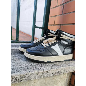 Sneakers Collo Alto Suola Ingomma Diritta Alta  3 Cm