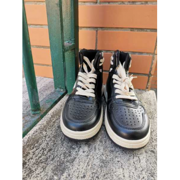 Sneakers Collo Alto Suola Ingomma Diritta Alta  3 Cm