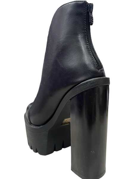 Trochetto Interamente In Pelle Fcon Tacco Quadrato Lucido 10 Cm 