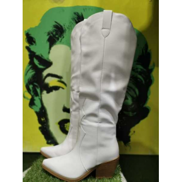 Camperos Alto In Ecopelle  Gambale  45 Cm Con Tacco Quadrato Mez