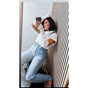 Jeans Bicolore Chiaro Scura Con Spacco Alla Caviglia  