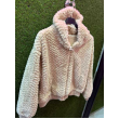Giacca Teddy Con Elastico E Zip Pelo Inbottito Con Cappuccio 