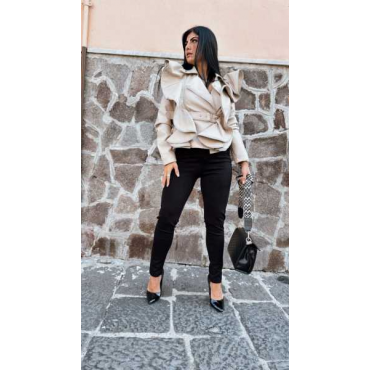 Giacca Zip Ecopelle Manica Lunga 