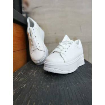 Sneakers White Suola Alta