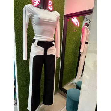 Pantalone A Palazzo Black & White 