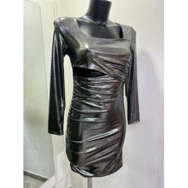 Dress Con Spacco In Vita Laminato