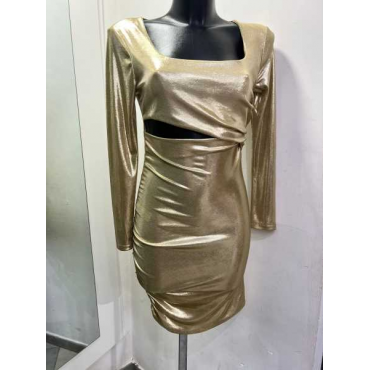 Dress Con Spacco In Vita Laminato
