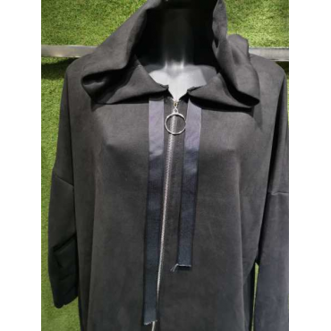Maxi Felpa Curvy Con Cappuccio E Cerniera