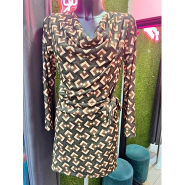 Vestito Laminato Con Fiocco 