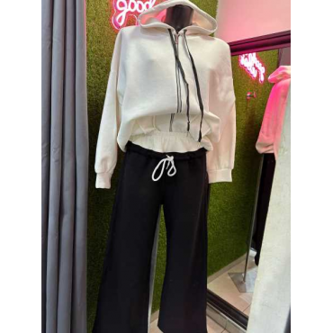 Pantalone Box Felpato Vita Alta