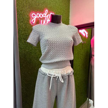 Pantalone Box Felpato Vita Alta