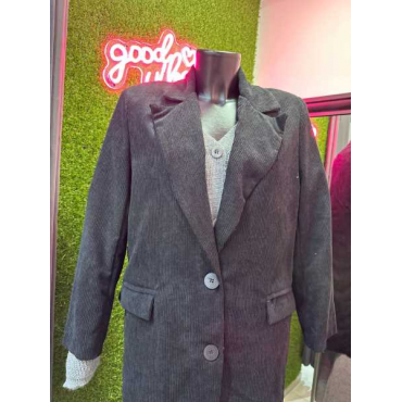 Cappotto In Velluto Con Bottoni