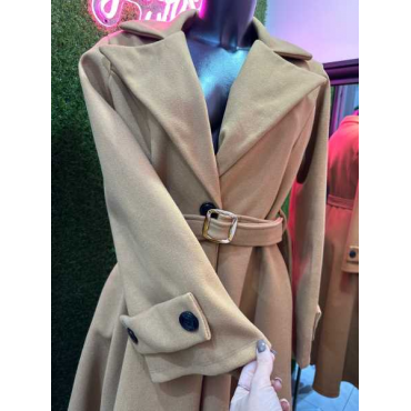 Cappotto Over Con Fibbia In Vita 