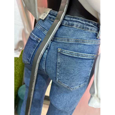 Jeans Denim Elastico A Gamba Dritta