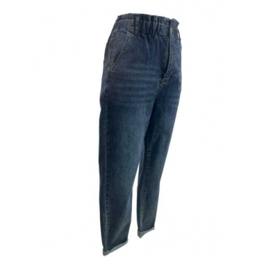 Jeans Denim Con Elastico In Vita 