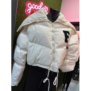 Bomber Corto Con Collo Pelliccia Rasata 