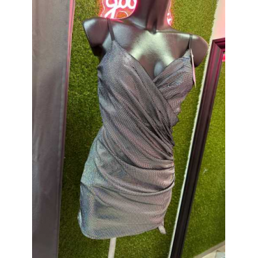 Vestito Scollo A V Drappeggiato Sulfianco 