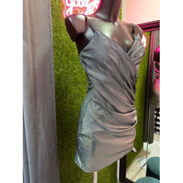 Vestito Scollo A V Drappeggiato Sulfianco 
