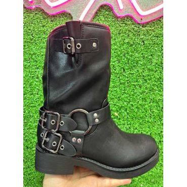 Stivaletto Con Doppie Fibbie  