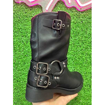 Stivaletto Con Doppie Fibbie  