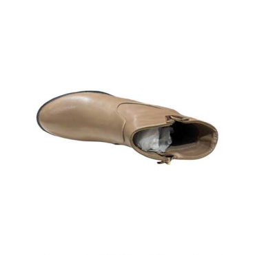 Stivaletto Con Zip E Fibbia Oro