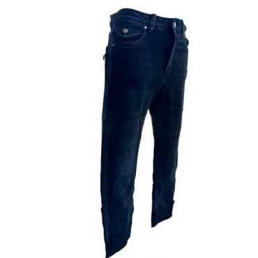 Jeans Con Taschino A Bottone E Pieghe 